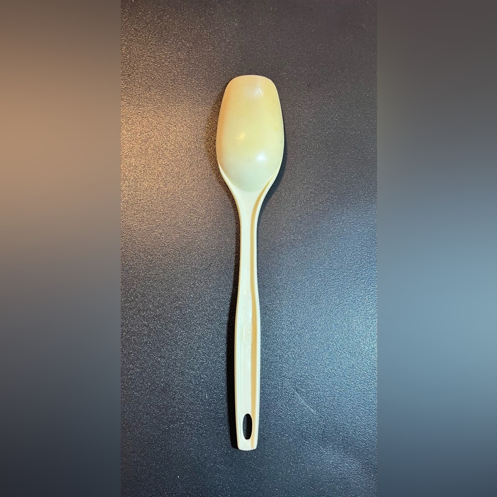 Vintage NYLON PLASTIC FOLEY Retro White Spoon Solid SERVING MIXING Utensil 11.5” - Picture 2 of 4